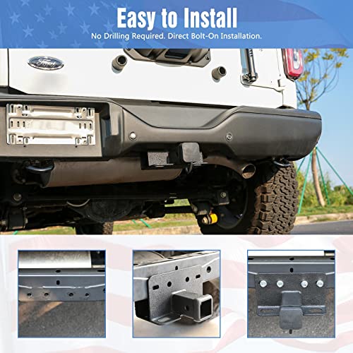 ROADER 2" Trailer Hitch Receiver Fit for 2021-2022 Ford Bronco 2/4 Door, Upgraded Rear Bumper Hitch Receiver with Trailer Hitch Covers, Ford Bronco Accessories (Not for Bronco Sport)