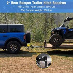 ROADER 2" Trailer Hitch Receiver Fit for 2021-2022 Ford Bronco 2/4 Door, Upgraded Rear Bumper Hitch Receiver with Trailer Hitch Covers, Ford Bronco Accessories (Not for Bronco Sport)