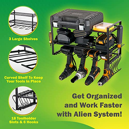 ALIEN SYSTEM Organize all your tools - Tough Magnetic tool holder 5 Pack & Sturdy Power tool organizer - Powerful tool box organizer Set