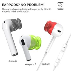 [5-Pair] SUIHUOJI Newest Airpods Ear Tips Cover with Noise Reduction Hole, Silicone Earbud Tips for Airpods 3/2/1 NOT Fit in The Charging Case, Anti Slip/Dust/Dirt(Colorful)