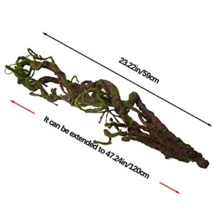 BNOSDM Reptile Bend-A-Branch Vines with Moss Bendable Jungle Climbing Vine Pet Habitat Decor for Bearded Dragons Chameleon Geckos Snakes Lizards Frogs