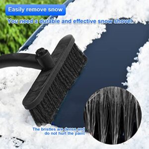 26'' Snow Brush and Ice Scraper, Detachable Extendable Rotatable Snow Removal for Car Windshield, with Comfortable Foam Grip Aluminum Body, Auto Winter Tools Universal for Truck, SUV, Van (Black)