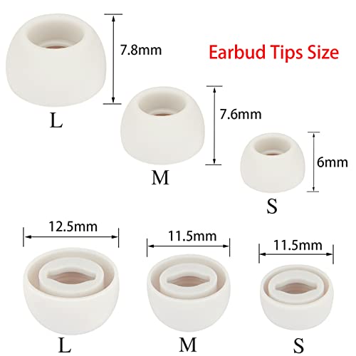 Earbud Tips Earbud Replacement Tips Earbuds Replacement Tips Ear Covers Earbud Tip Headphone Earbud Tips Earbuds Rubber Tips Earbud Pads Replacement Compatible with Samsung Galaxy Buds Pro Silver