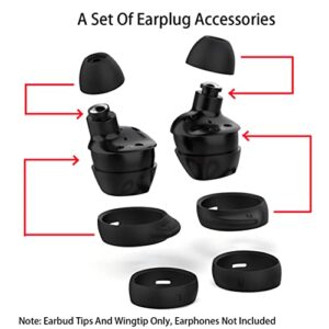 Earbud Tips Wing Tips Earbud Replacement Tips Replacement Earbud Tips Earbuds Replacement Tips Earbud Covers Compatible with Galaxy Buds SM-R170 Headphone 3 Pairs SML+Ear Tips 3 Pairs SML Black