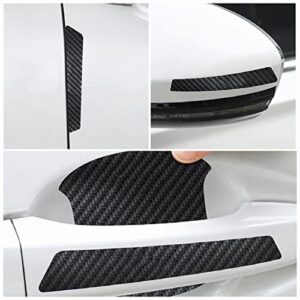 Onrise 16 PCs Car Door Handle Scratch Protector, Universal Car Door Handle Cup Protective Film, Carbon Fiber Car Door Handle Cover Anti-Scratch Car Stickers, Suitable for Cars, Trucks, SUVs Black