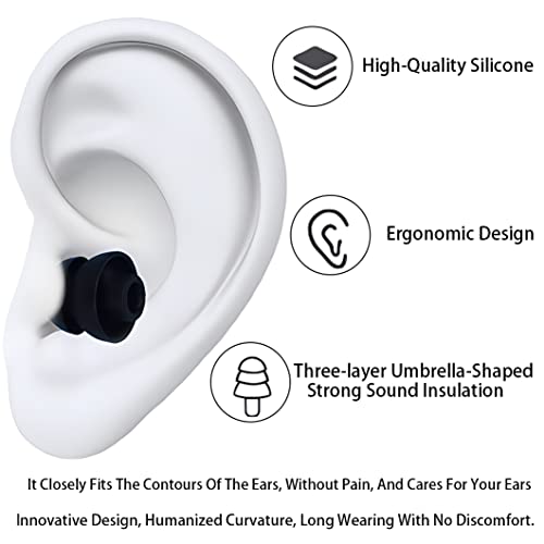 DMZHY 9 Pairs Triple Flange Earbud Tips Replacement Earbud Tips Earbud Replacement Tips Earbud Covers Ear Bud Tips Fit For Inside Diameter 4mm-5mm In-ear Earphones Earbuds Headphone Ear Tips SML Black