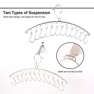 BEVIEVER Hat Rack for Baseball Caps, Stainless Steel Hat Organizer with 12 S Hooks, Hat Storage for Baseball Caps Set of 2, No Hats Included