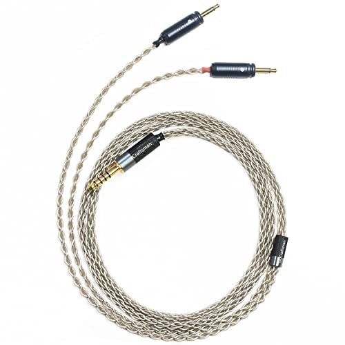 GUCraftsman 6N Single Crystal Silver Upgrade Headphone Cable 3.5mm/4.4mm/4Pin XLR Cable for Focal Elegia Clear Stellia Elear Celestee Radiance Clear PRO Clear MG PRO (6.35mm Plug)