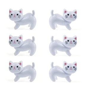 ctpeng cute bag clips,food bag clips for airtight seal for food storage for bread bags, snack bags (white,cat)