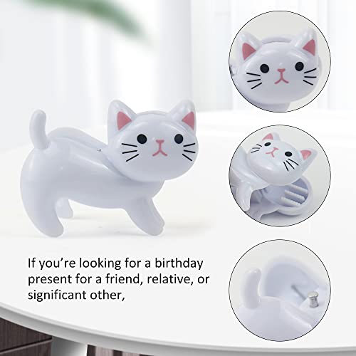 Ctpeng Cute Bag Clips,Food Bag Clips for Airtight Seal for Food Storage for Bread Bags, Snack Bags (White,Cat)