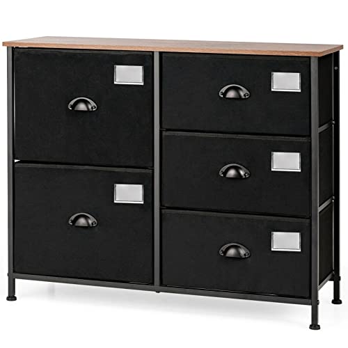 n/a 5 Drawer Dresser Fabric Storage Tower Unit for Bedroom Hallway Closets