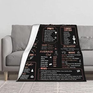 90th Birthday Gifts For Women Men Blanket, Gifts For 90th Birthday Decorations, 1932 Birthday Gifts For Her,90 Years Old Gift for Mom Dad Grandparents, 90th Birthday Gifts Ideas Back in 1932 60"X50"