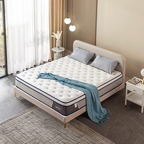 Rimensy Queen Mattress,14 Inch Hybrid Mattress in a Box,Gel Memory Foam Mattress,Individually Wrapped Pocket Coils Innerspring Mattress for Motion Isolation,Medium Firm,Queen Size Mattress,60"*80"*14"