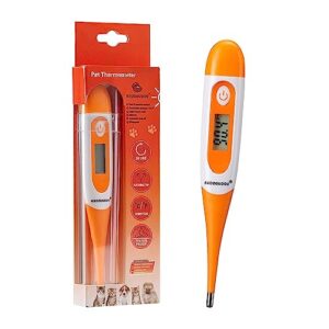 digital pet thermometer for accurate fever detection, suitable for cats/dogs/horse/veterinarian, waterproof pet thermometer, fast and accurate measurements in 20 seconds (orange)