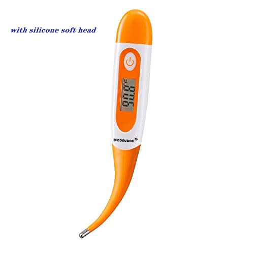 Digital Pet Thermometer for Accurate Fever Detection, Suitable for Cats/Dogs/Horse/Veterinarian, Waterproof Pet Thermometer, Fast and Accurate Measurements in 20 Seconds (Orange)