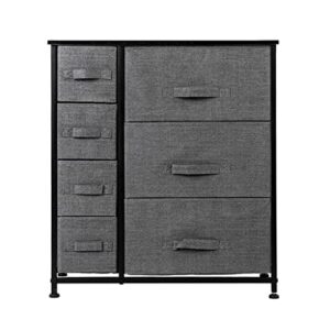 n/a dresser with 7 drawers furniture storage tower unit for bedroom hallway closet office organization steel frame wood (color : a)