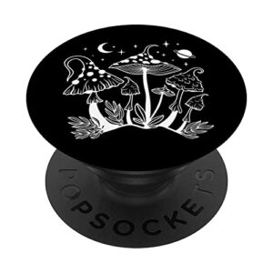 silhouette mystical mushroom with moon stars popsockets swappable popgrip