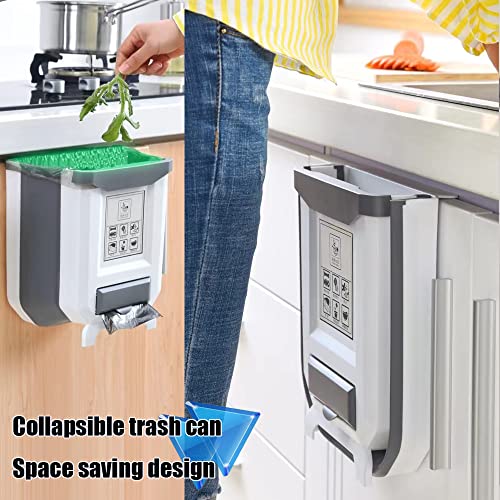 Small Kitchen Garbage can Collapsible Food Waste bin for Kitchen Asian Home Gadgets for Home Trash bin Under Sink Trash can Apartment Essentials for First Apartment Home & Kitchen Must Haves