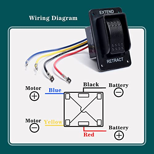 387874 Power Stabilizer Switch with Harness Replacement for Lippert Trailer Components 12V Extend Retract for RV Stabilizer Jacks IP66 Black