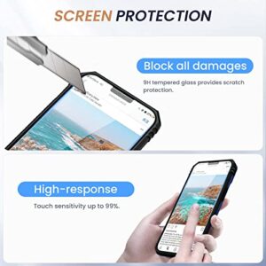 Goton for iPhone 14 Plus Case with Screen Protector - Slide Camera Cover Phone Case with Ring Stand, Heavy Duty Military Grade Shockproof Rugged Bumper for iPhone 14 Plus Accessories Blue