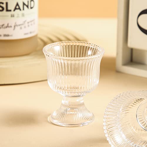 Lysenn Clear Shot Glasses Set of 8 - Elegant Vertical Stripe Tequila Glasses – Premium Quality Espresso Shot Glass Set for Whiskey, Bourbon, Liquor, Cordial – 1.5 oz