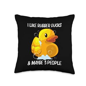 rubber duck gift rubber duckie accessories & stuff cute duck art for men women kids rubber duckie lover throw pillow, 16x16, multicolor