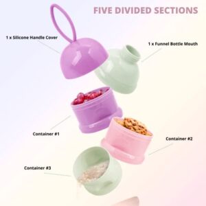 Ultra Diet Portion Control Container Set, Stackable and Detachable, Leak-Proof, Ideal for Weight Control or Storing Food, Snacks or Protein Powders, Bariatric Friendly, 6 Pieces Total (Green-Brown)