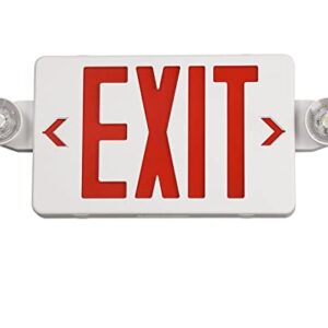 TANLUX Red Exit Sign with Emergency Lights, LED Emergency Exit Light with Battery Backup, UL Listed, AC 120/277V, Commercial Emergency Lights Combo for Business - 1 Pack