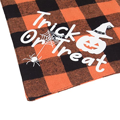 ADOGGYGO Halloween Dog Bandanas, Classic Plaid Dog Scarf Bib, Premium Cotton Fabric, Multiple Sizes Offered, Halloween Bandanas for Small Medium Dogs Pets (Small, Halloween)