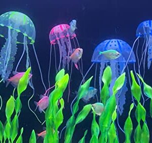 BEGONDIS 18Pcs Artificial Jelly Fish Artificial Aquarium Plants Plants Set, Fake Aquatic Plastic Plants Artificial Fish Tank Plants for Aquarium Decorations