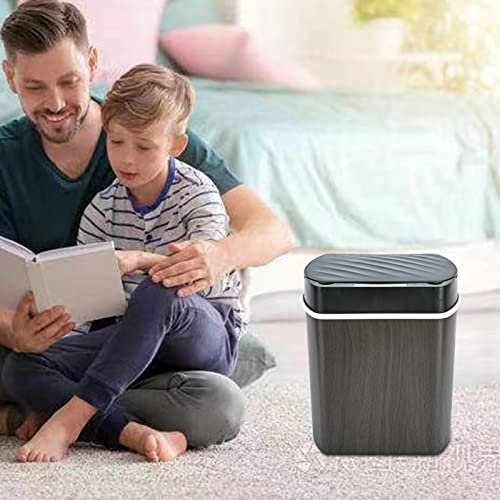 Weniii Trash Can Touchless Motion Sensor Garbage Can Touch Free Automatic Kitchen Trash Can with Lid for Bathroom Office Smart Brown