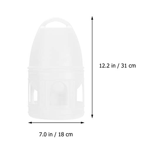 TEHAUX Pigeon Water Dispenser, Bird Water Drinker 5L Bird Water Container Automatic Feeders Pet Pigeon Drinker Drinker Hanging Water Bottles for Pigeon Cage (White)