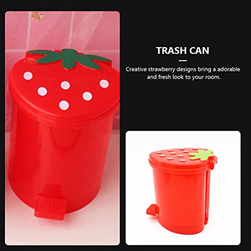 NUOBESTY Mini Heart Desktop Strawberry Desk Trash can Desktop Trash can car Trash cans Trash Can: Push
