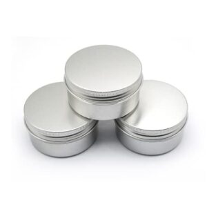 hadhfun 3 pcs 2 oz (approx. 56.7 g) round metal cans empty aluminum cans storage containers with screw lids empty slide containers