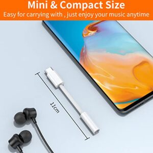 JXMOX USB Type C to 3.5mm Female Headphone Jack Adapter (2-Pack), USB C to Aux Audio Dongle Cable Cord for iPhone 15 Plus 15 Pro Max, Samsung Galaxy S23 S22 Ultra, Note 20, iPad Pro, MacBook, Pixel XL