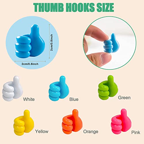 Pigdun 20 Pcs Self Adhesive Silicone Thumb Wall Hooks,Silicone Thumb Hook,Multifunctional Silicone Thumb Hooks,for Cable Clip Key Hat Makeup Brush, Home Office Wall Storage (A)