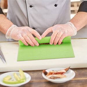 3 Pieces Kitchen Sushi Rolling Mat Non Stick Sushi Making Kit Japanese Plastic Sushi Rolling Maker Homemade for Home Kitchen DIY Sushi Plate Mat (Green)