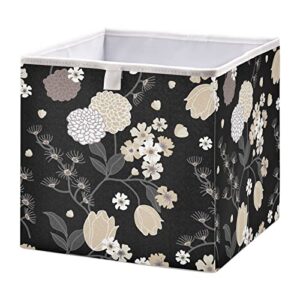 foldable fabric storage bins 11x11x11in for cube organizer vintage oriental floralcollapsible basket box organizer for shelves and closet