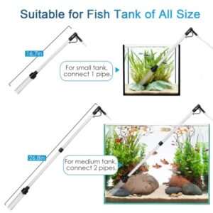 hygger Gravel Vacuum for Aquarium, Aquarium Siphon Vacuum Cleaner for Fish Tank Gravel and Sand Cleaning, Remove Dirt, Water Change, Aquarium Gravel Cleaner with Adjustable Water Flow (S)