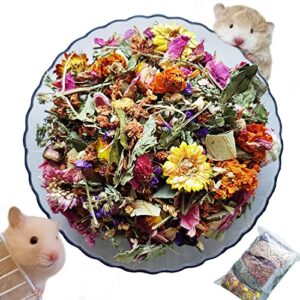 busoiyou natural floral and herbal hamster cage decoration supplies - habitat decoration for hamsters, gerbils, degus or other small pets (flowers and plants)