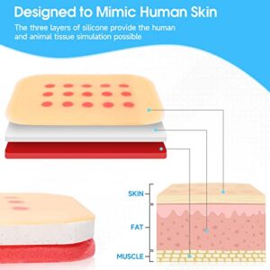 Injection Training Pad, Subcutaneous Injection Practice Pad, Artificial Hypodermic Injection Trainer, Silicone Human Skin-Like Intradermal Practice Model for Medical Student Nurse Practice