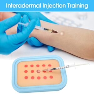 Injection Training Pad, Subcutaneous Injection Practice Pad, Artificial Hypodermic Injection Trainer, Silicone Human Skin-Like Intradermal Practice Model for Medical Student Nurse Practice