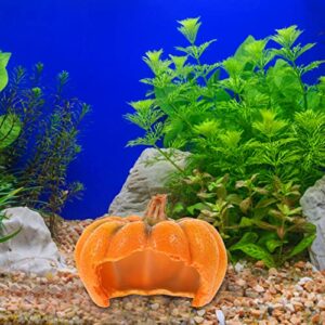 POPETPOP Lizard Hideout Cave Pumpkin House Reptile Hideout Cave Reptile Hideaway Habitat Decor Chameleons Rest Hut for Turtles Lizards Gecko Spider Chameleons