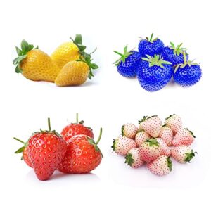 400+ mix strawberry seeds for planting red yellow blue white climbing strawberry heirloom everbearing fruit sweet and delicious