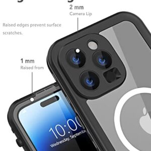 Guirble Design for iPhone 14 Pro Waterproof Case, Shockproof Dustproof Phone Case for iPhone 14 Pro with Screen Protector, Full Body Protective Case for iPhone 14 Pro Cover 6.1'' (Black/Gray)