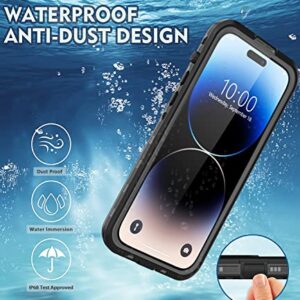 Guirble Design for iPhone 14 Pro Waterproof Case, Shockproof Dustproof Phone Case for iPhone 14 Pro with Screen Protector, Full Body Protective Case for iPhone 14 Pro Cover 6.1'' (Black/Gray)