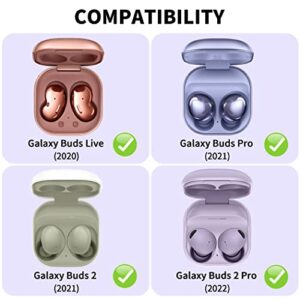 CACOE Transparent Cute Case for Samsung Galaxy Buds 2 Pro Case (2022)/ Samsung Galaxy Buds Pro (2021)/Galaxy Buds 2 /Galaxy Buds Live, Silicone Protective Earbuds Charging Cover with Keychain