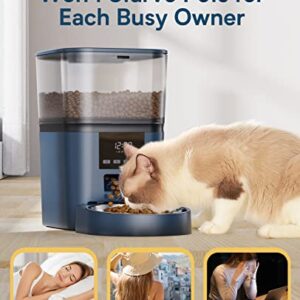 oneisall Automatic Cat Feeders, 17 Cup Timed Dry Food Dispenser for Cats Dogs Pets with Programmable Portion Control, Up to 50 Portions, 6 Meals per Day, Voice Recorder