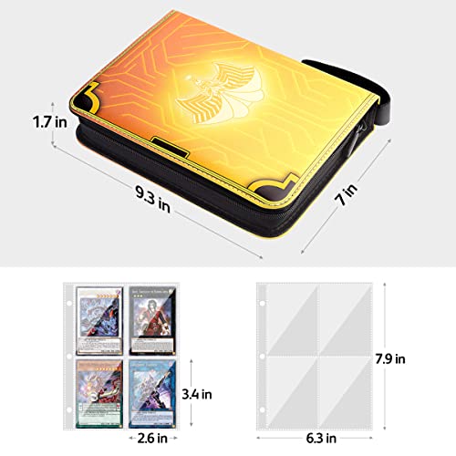 JoyHood Trading Card Binder for YuGiOh Cards, TCG Card Folder Album Books Case with Zipper Fits PM MTG YGO, Holds Up to 400 Cards, Gifts for Boys/Girls (Exodia)