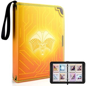 JoyHood Trading Card Binder for YuGiOh Cards, TCG Card Folder Album Books Case with Zipper Fits PM MTG YGO, Holds Up to 400 Cards, Gifts for Boys/Girls (Exodia)